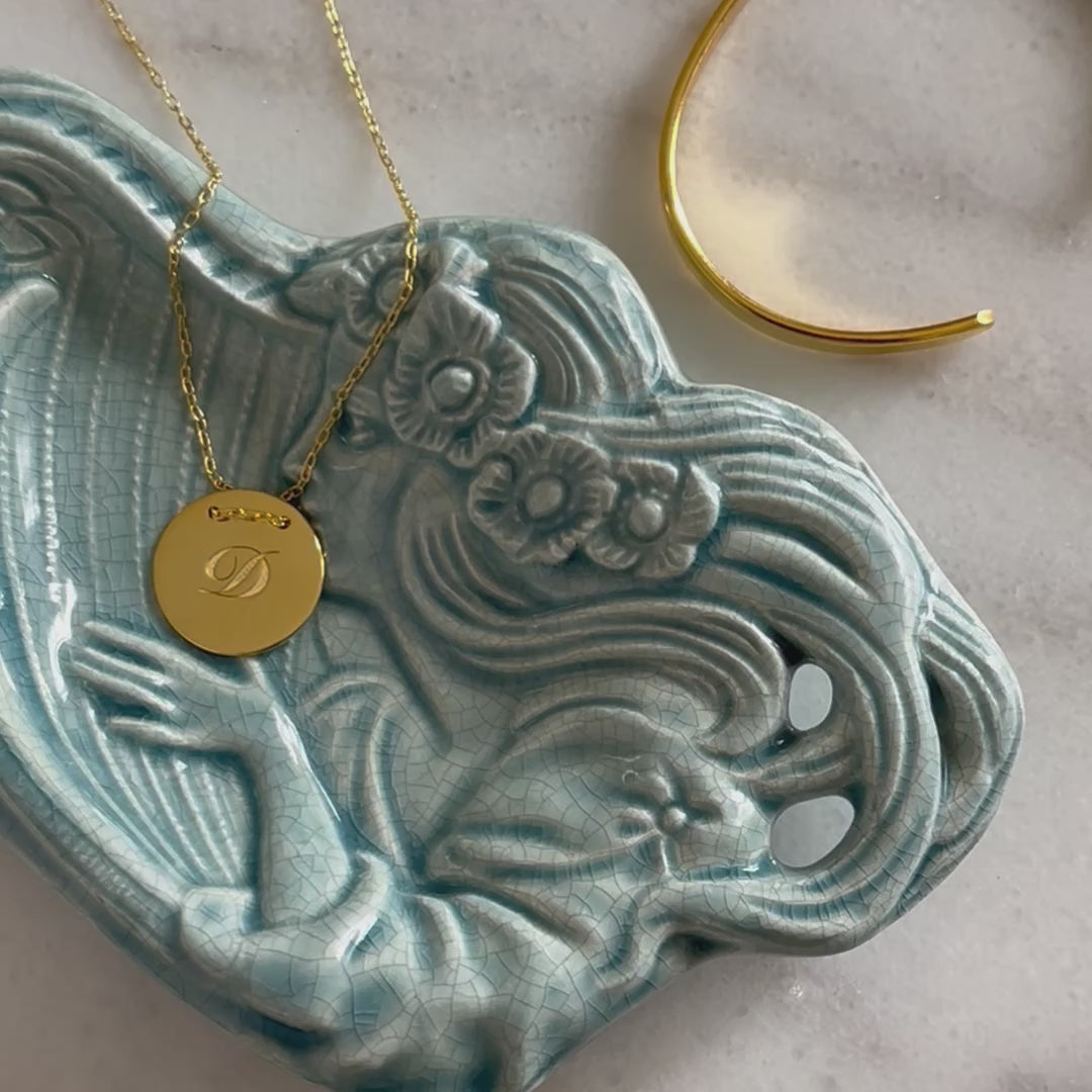 Initial Lune Necklace